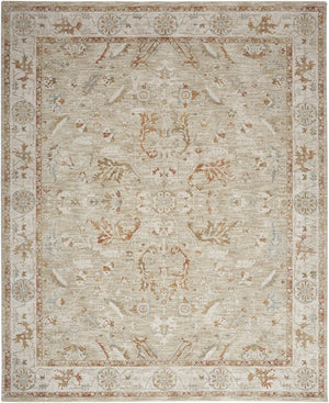 Homeroots 8' X 10' Green Floral Power Loom Distressed Area Rug With Fringe  Polyester 564170