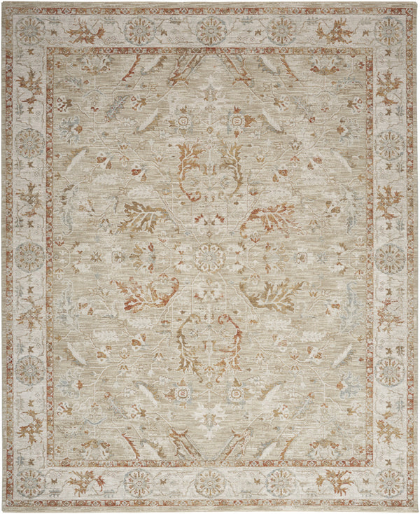 Homeroots 8' X 10' Green Floral Power Loom Distressed Area Rug With Fringe  Polyester 564170