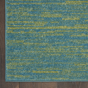 HomeRoots 20' Blue And Green Indoor Outdoor Runner Rug - Durable, Easy-Care, Stylish Accent for Any Space 564171