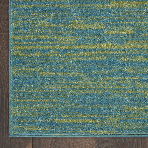 HomeRoots 20' Blue And Green Indoor Outdoor Runner Rug - Durable, Easy-Care, Stylish Accent for Any Space 564171