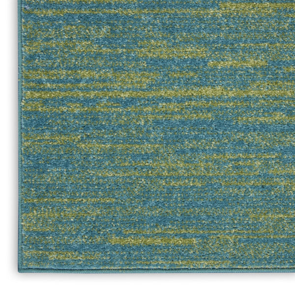 HomeRoots 20' Blue And Green Indoor Outdoor Runner Rug - Durable, Easy-Care, Stylish Accent for Any Space 564171