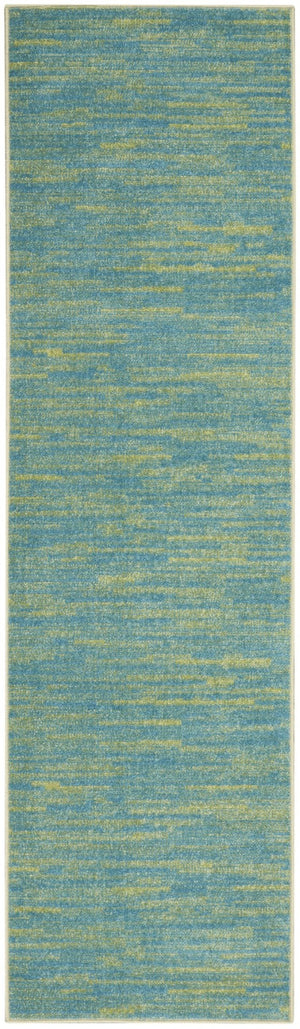 HomeRoots 20' Blue And Green Indoor Outdoor Runner Rug - Durable, Easy-Care, Stylish Accent for Any Space 564171