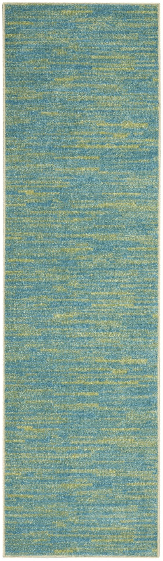 HomeRoots 20' Blue And Green Indoor Outdoor Runner Rug - Durable, Easy-Care, Stylish Accent for Any Space 564171