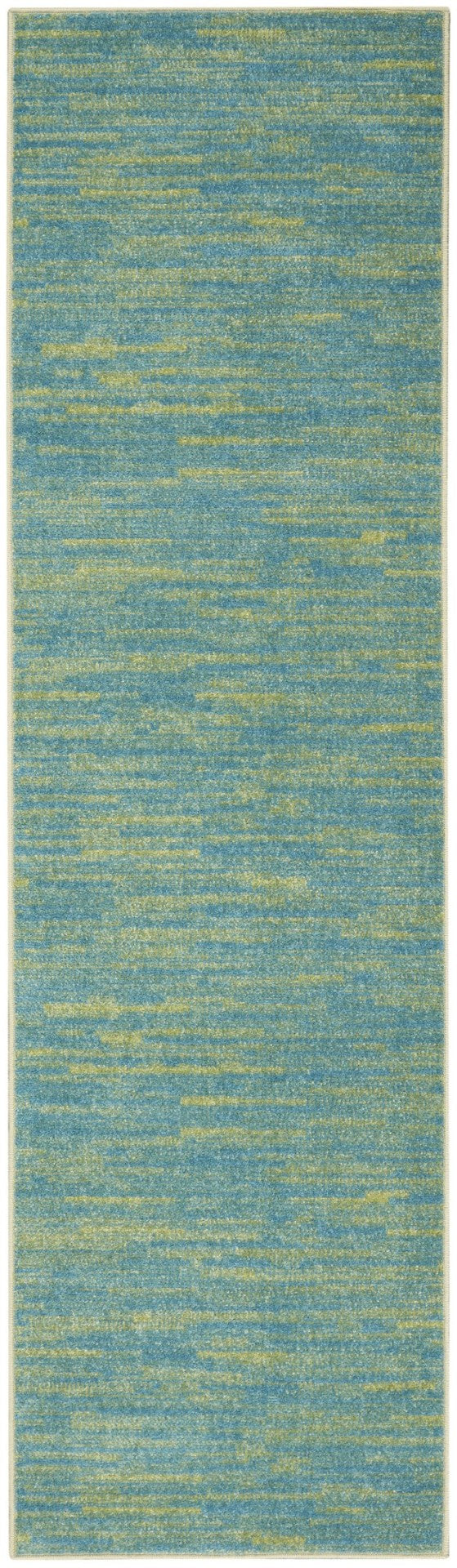 HomeRoots 20' Blue And Green Indoor Outdoor Runner Rug - Durable, Easy-Care, Stylish Accent for Any Space 564171