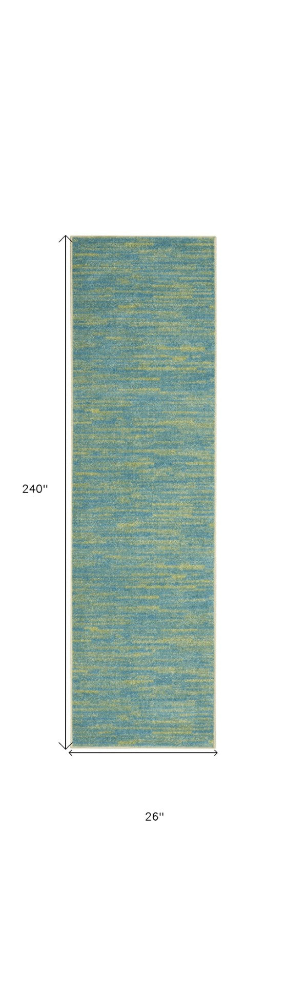 HomeRoots 20' Blue And Green Indoor Outdoor Runner Rug - Durable, Easy-Care, Stylish Accent for Any Space 564171