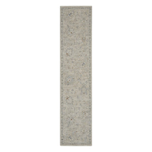 HomeRoots 5' Beige and Gray Floral Medallion Area Rug - Timeless Style for Living Rooms and Dining Spaces 10' Runner 564174