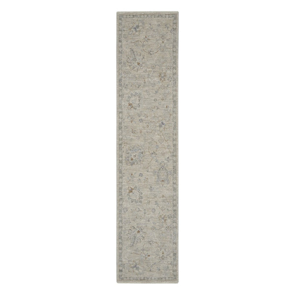 HomeRoots 5' Beige and Gray Floral Medallion Area Rug - Timeless Style for Living Rooms and Dining Spaces 10' Runner 564174