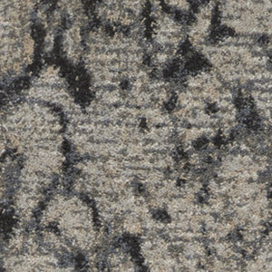 Homeroots 10' Gray Beige And Ivory Abstract Non Skid Runner Rug  Polyester 564180