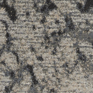 Homeroots 12' Gray Beige And Ivory Abstract Non Skid Runner Rug  Polyester 564181