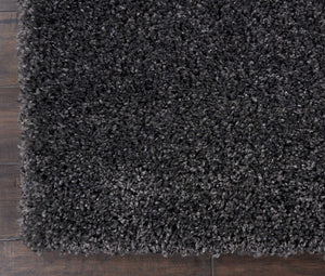 Homeroots 10' Gray Shag Non Skid Runner Rug  Polypropylene 564183