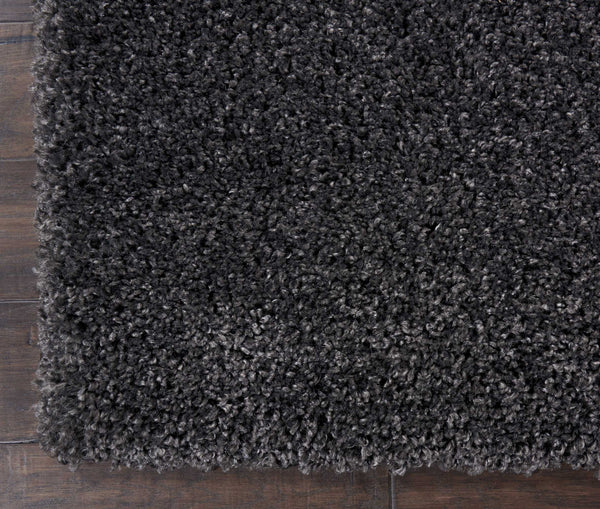 Homeroots 10' Gray Shag Non Skid Runner Rug  Polypropylene 564183