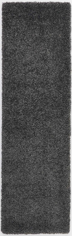 Homeroots 10' Gray Shag Non Skid Runner Rug  Polypropylene 564183