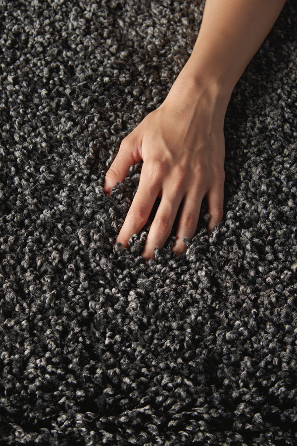 Homeroots 10' Gray Shag Non Skid Runner Rug  Polypropylene 564183
