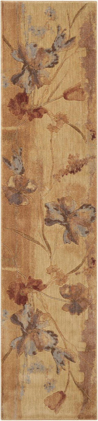 HomeRoots 10 Ft Floral Runner Rug Cottage Style Non-slip Latex Backing for Hallways 564185