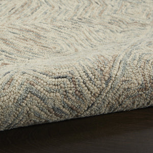 HomeRoots 8' Blue and Ivory Wool Runner Rug - Soft, Durable, Modern Geometric Design for Stylish Home Interiors 564187