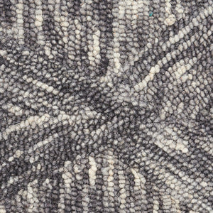 HomeRoots 8' Charcoal and Ivory Wool Geometric Runner Rug - Soft, Durable, Modern Design for Hallways & Entryways 564188