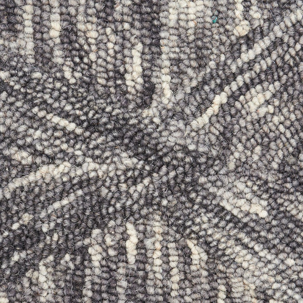 HomeRoots 8' Charcoal and Ivory Wool Geometric Runner Rug - Soft, Durable, Modern Design for Hallways & Entryways 564188