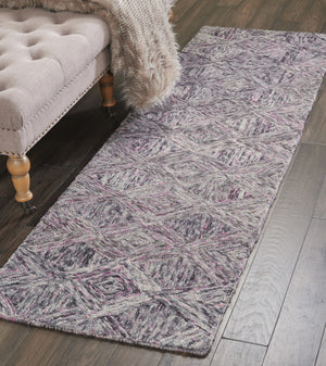 HomeRoots 8' Wool Geometric Area Rug in Ivory, Black & Gray – Modern Design for Stylish Home Décor & Comfort 8' Runner 564190