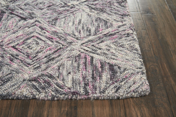 HomeRoots 8' Wool Geometric Area Rug in Ivory, Black & Gray – Modern Design for Stylish Home Décor & Comfort 8' Runner 564190