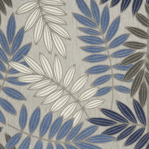HomeRoots 9' Tropical Palm Leaf Area Rug - Gray, Blue & Turquoise - Durable Indoor/Outdoor Design for Any Space 564201