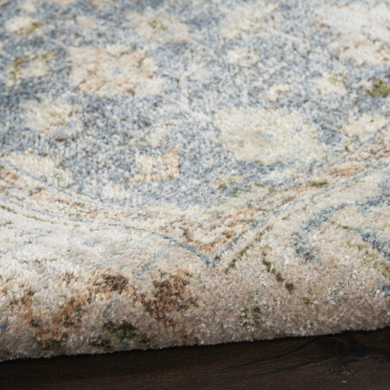 Gray Oriental Vintage Distressed Low Pile Polyester Area Rug for Living and Dining Rooms