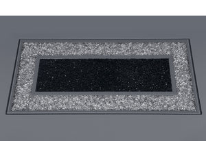 Homeroots 52" Dark Gray Wood Coffee Table With Faux Crystal Pedestal - Chic Glam Design For Any Space   564215