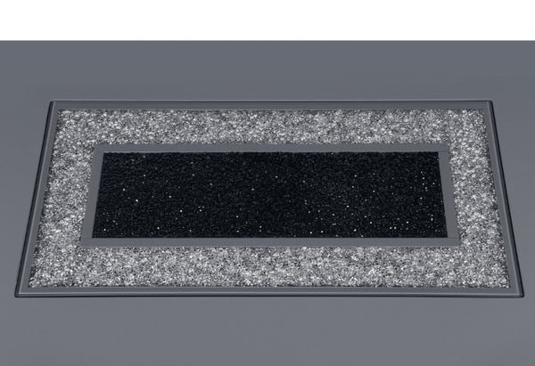 Homeroots 52" Dark Gray Wood Coffee Table With Faux Crystal Pedestal - Chic Glam Design For Any Space   564215