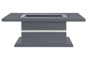 Homeroots 52" Dark Gray Wood Coffee Table With Faux Crystal Pedestal - Chic Glam Design For Any Space   564215