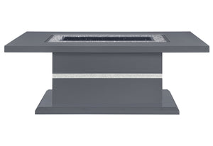 Homeroots 52" Dark Gray Wood Coffee Table With Faux Crystal Pedestal - Chic Glam Design For Any Space   564215