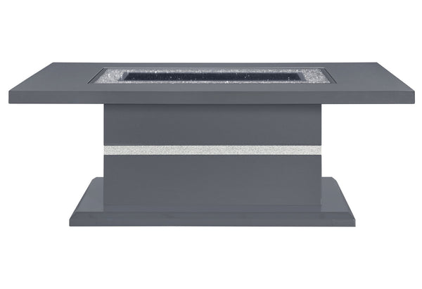 Homeroots 52" Dark Gray Wood Coffee Table With Faux Crystal Pedestal - Chic Glam Design For Any Space   564215