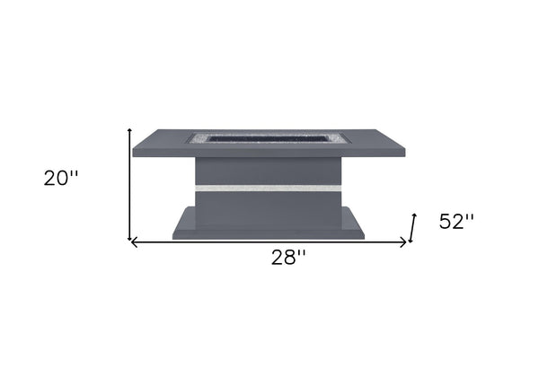 Homeroots 52" Dark Gray Wood Coffee Table With Faux Crystal Pedestal - Chic Glam Design For Any Space   564215