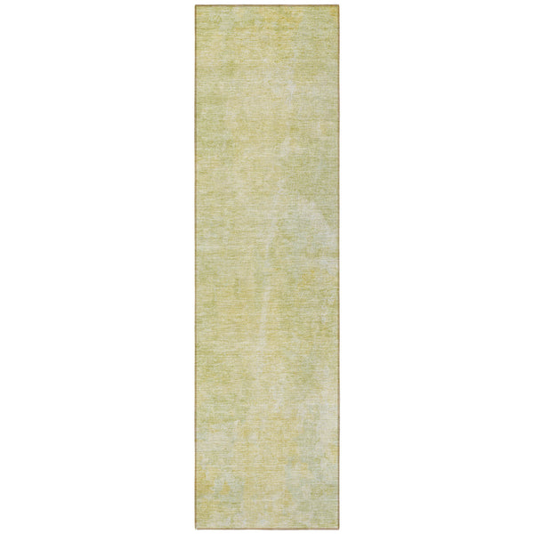 Homeroots 8' Runner Gold Abstract Washable Non Skid Indoor Outdoor Runner Rug Gold Polyester 564252