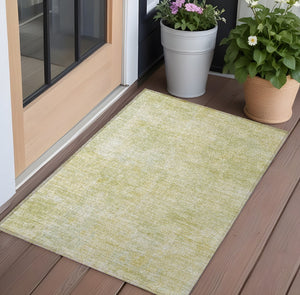 Homeroots 3' X 5' Gold Abstract Washable Non Skid Indoor Outdoor Area Rug Gold Polyester 564254