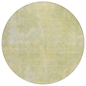 Homeroots 8' Round Gold Round Abstract Washable Non Skid Indoor Outdoor Area Rug Gold Polyester 564256