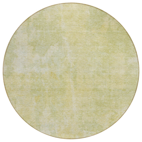 Homeroots 8' Round Gold Round Abstract Washable Non Skid Indoor Outdoor Area Rug Gold Polyester 564256