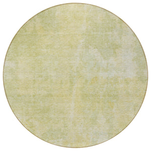 Homeroots 8' Round Gold Round Abstract Washable Non Skid Indoor Outdoor Area Rug Gold Polyester 564256