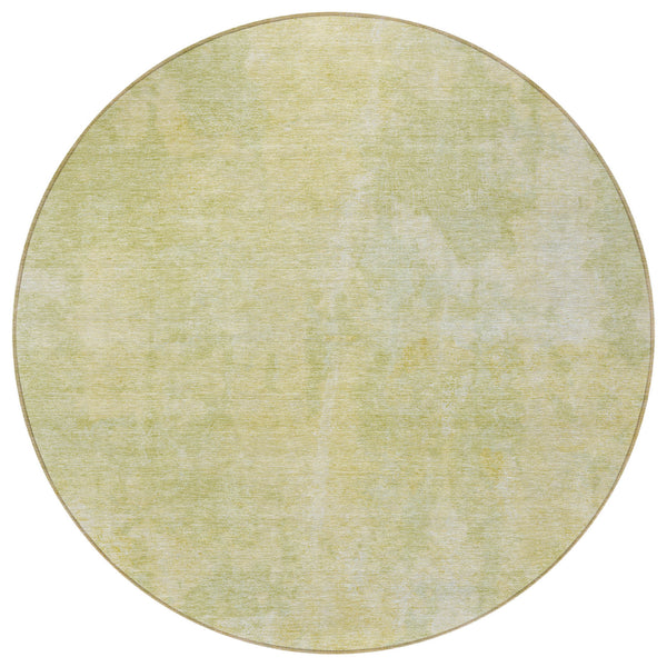 Homeroots 8' Round Gold Round Abstract Washable Non Skid Indoor Outdoor Area Rug Gold Polyester 564256
