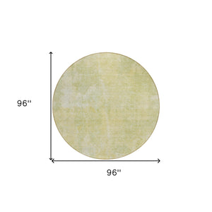 Homeroots 8' Round Gold Round Abstract Washable Non Skid Indoor Outdoor Area Rug Gold Polyester 564256