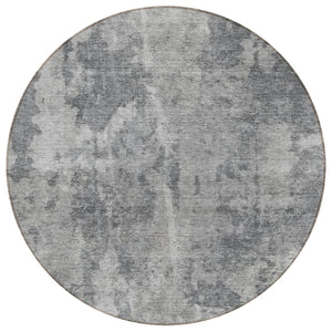 HomeRoots 5' Green Abstract Washable Area Rug - Stylish Indoor/Outdoor Design, Durable & Easy to Clean 8' Round 564265