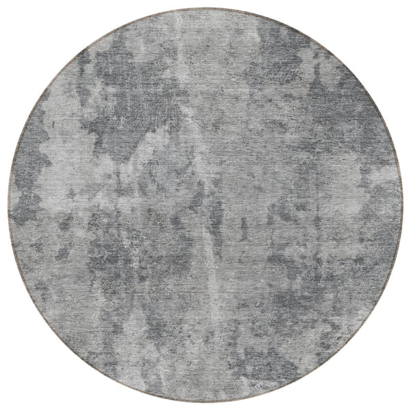 HomeRoots 5' Green Abstract Washable Area Rug - Stylish Indoor/Outdoor Design, Durable & Easy to Clean 8' Round 564265