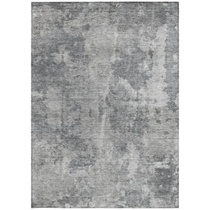 Homeroots 8' X 10' Gray Abstract Washable Non Skid Indoor Outdoor Area Rug Gray Polyester 564266