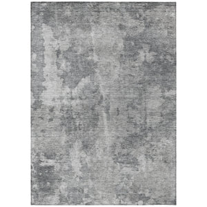 Homeroots 8' X 10' Gray Abstract Washable Non Skid Indoor Outdoor Area Rug Gray Polyester 564266