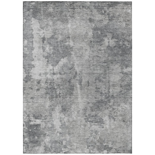 Homeroots 8' X 10' Gray Abstract Washable Non Skid Indoor Outdoor Area Rug Gray Polyester 564266
