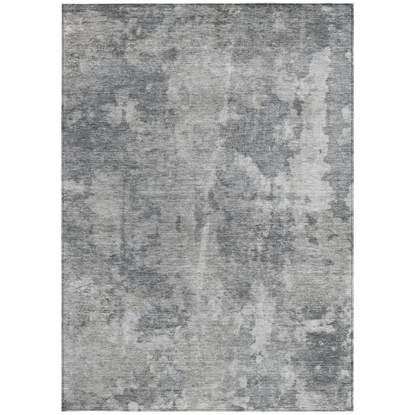 Homeroots 8' X 10' Gray Abstract Washable Non Skid Indoor Outdoor Area Rug Gray Polyester 564266