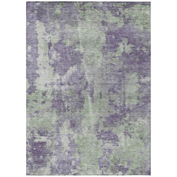 HomeRoots 5' Green Abstract Washable Area Rug - Stylish Indoor/Outdoor Design, Durable & Easy to Clean 5' X 8' 564282