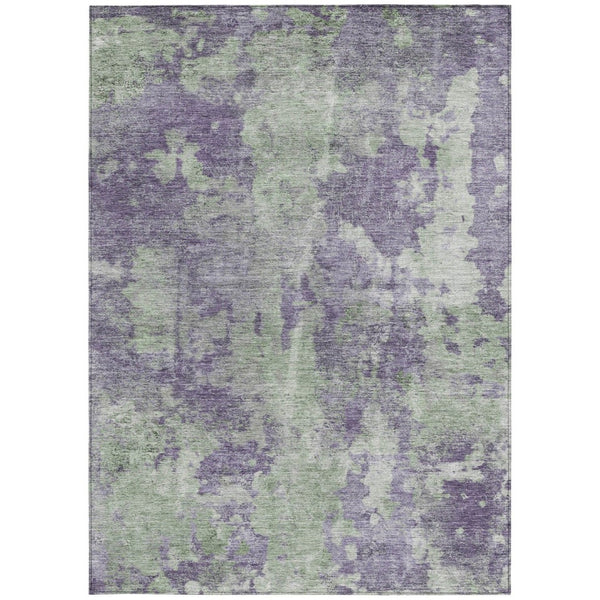 HomeRoots 5' Green Abstract Washable Area Rug - Stylish Indoor/Outdoor Design, Durable & Easy to Clean 5' X 8' 564282