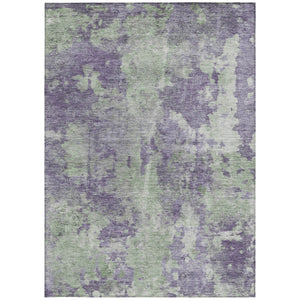 Homeroots 8' X 10' Purple And Green Abstract Washable Non Skid Indoor Outdoor Area Rug Purple Polyester 564284