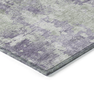 Homeroots 8' X 10' Purple And Green Abstract Washable Non Skid Indoor Outdoor Area Rug Purple Polyester 564284