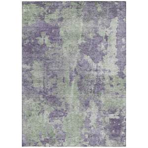 Abstract Washable Polyester Area Rug Bold Purple Green Design for Indoor Outdoor Living Spaces