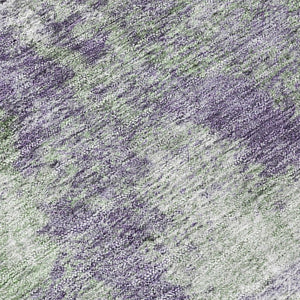 Abstract Washable Polyester Area Rug Bold Purple Green Design for Indoor Outdoor Living Spaces